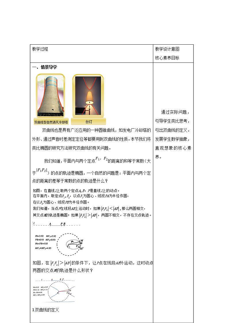 2021年人教版高中数学选择性必修第一册3.2.1《双曲线及其标准方程》教学设计(含答案)第2页