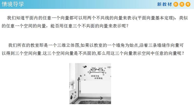 2021年人教版高中数学选择性必修第一册1.2《空间向量基本定理》课件(共26张)(含答案)第2页