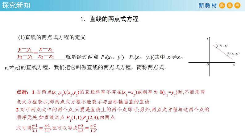 2021年人教版高中数学选择性必修第一册2.2.2《直线的两点式方程》课件(共25张)(含答案)04