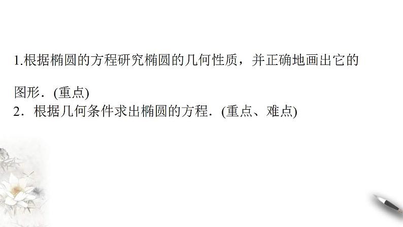 2021年人教版高中数学选择性必修第一册3.1.2《椭圆的简单几何性质（1）课件(含答案)第2页