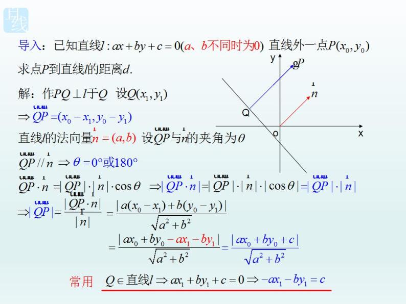 沪教版（上海）数学高二下册-11.4点到直线的距离_（课件）02