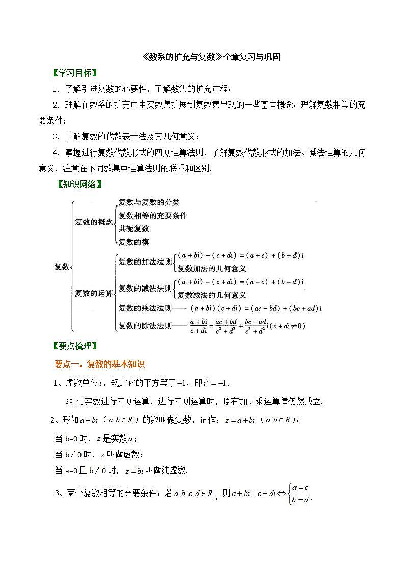 7.4《复数》全章复习与巩固教案01
