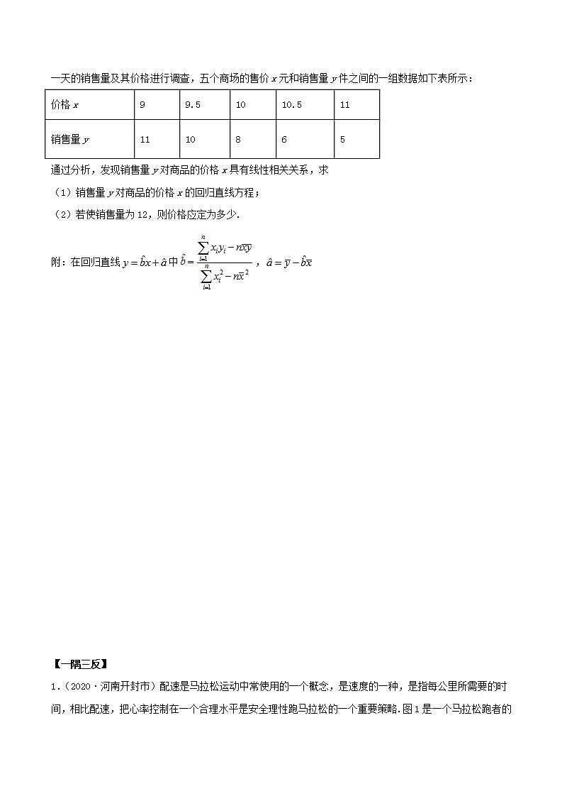 2021年人教版高中数学选择性必修第三册8.2《一元线性回归模型及其应用》同步精讲（原卷版）学案03