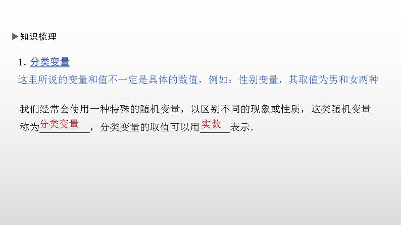 人教A版高中数学选择性必修第三册同步课件8.3.1《分类变量与列联表》04