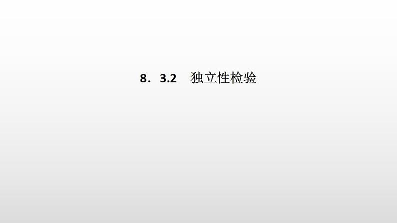 人教A版高中数学选择性必修第三册同步课件8.3.2《独立性检验》第1页