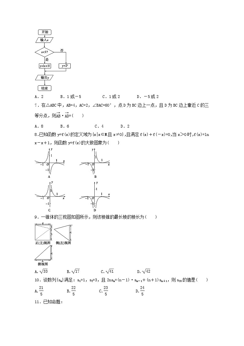 (统考版)2022年高考数学(文数)模拟试卷11（含详解）02
