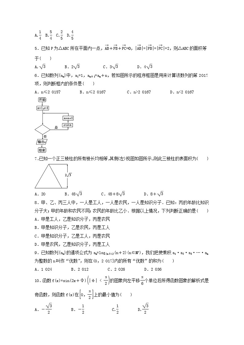 (统考版)2022年高考数学(文数)模拟试卷12（含详解）02