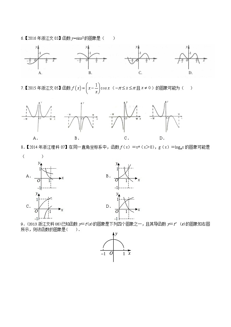 2022届高三浙江省高考数学函数图象（原卷版）第3页