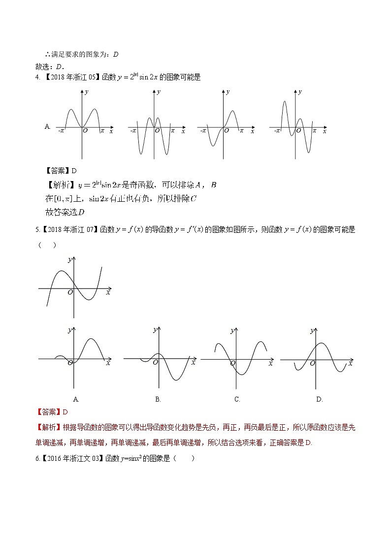 2022届高三浙江省高考数学函数图象（解析版）第3页