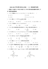 2020-2021学年四川省乐山市高一（上）期末数学试卷