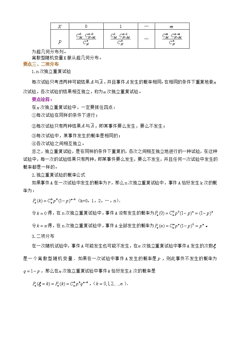 人教A版（2019） 选择性必修三 第七章《随机变量及其分布》全章节复习与巩固教案02