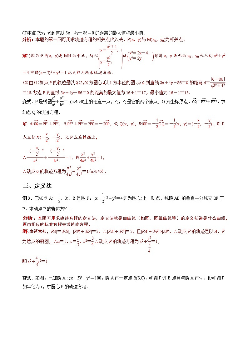 专题04 求轨迹方程的三种重要方法（解析版）第2页