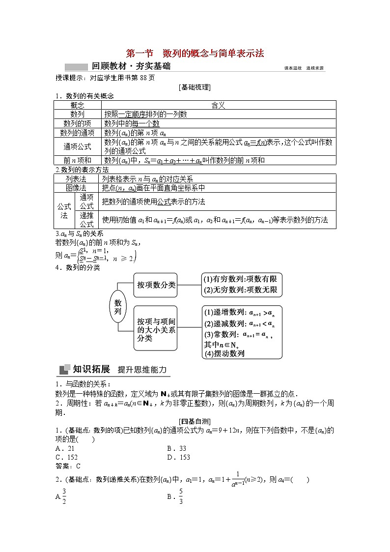 高考数学一轮复习第五章数列5.1数列的概念与简单表示法学案01