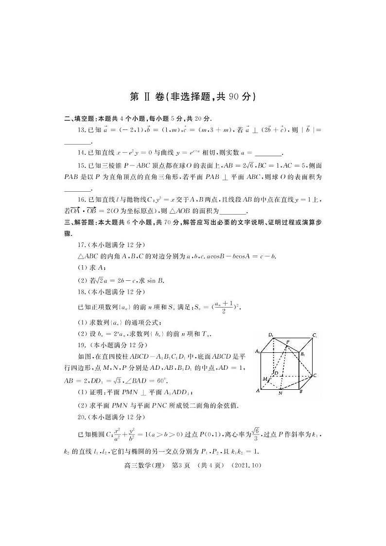 河南省洛阳市2021-2022学年高三上学期期中考试数学（理）【试卷+答案】03