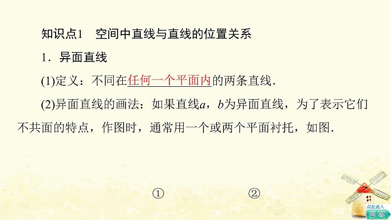 高中数学第8章立体几何初步8.4.2空间点直线平面之间的位置关系课件新人教A版必修第二册07