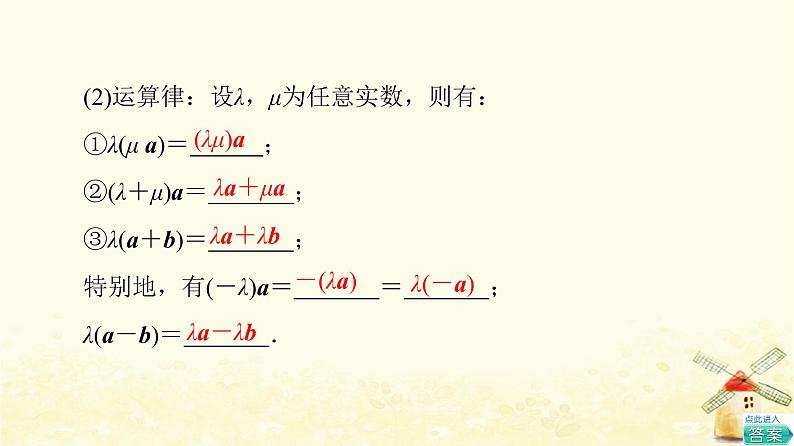 高中数学第6章平面向量及其应用6.2.3向量的数乘运算课件新人教A版必修第二册07