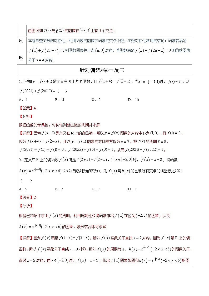 专题03　函数的对称性-高中数学必备考试技能（解析版）学案02