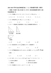 2018-2019学年北京市西城区高三（上）期末数学试卷（理科）