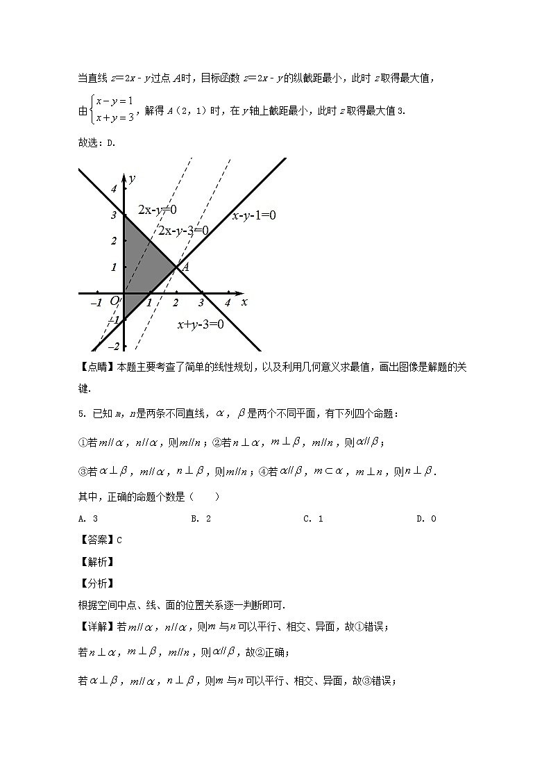 广东省深圳市2020届高三二模考试数学（文）试题+Word版含解析第3页