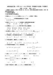 陕西省咸阳市高新一中2021-2022学年高一上学期期中考试数学【试卷+答案】