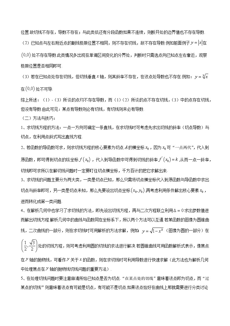 专题09 导数的运算与导数的几何意义（原卷版）学案第2页