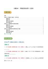 专题09导数及其应用（文科专用）常考点归纳与变式演练（学生版）学案