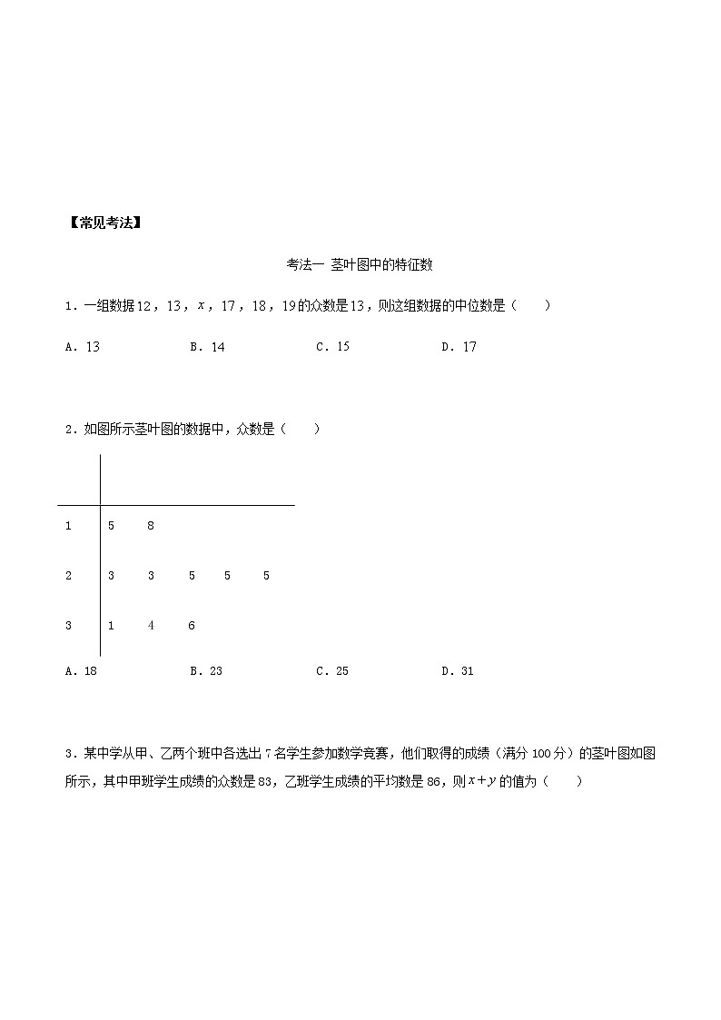 考点30 用样本估计总体（讲解） （原卷版）02