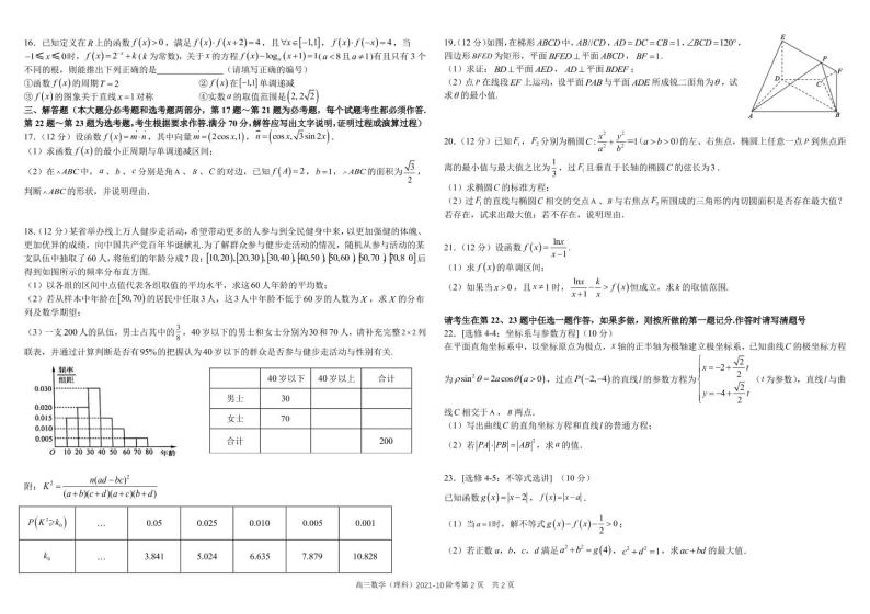 四川省成都市树德中学2022届高三上学期10月阶段性测试数学（理）试题 PDF版含答案02