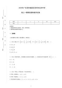 2020年广东深圳市高考一模模拟理科数学试卷（含解析）