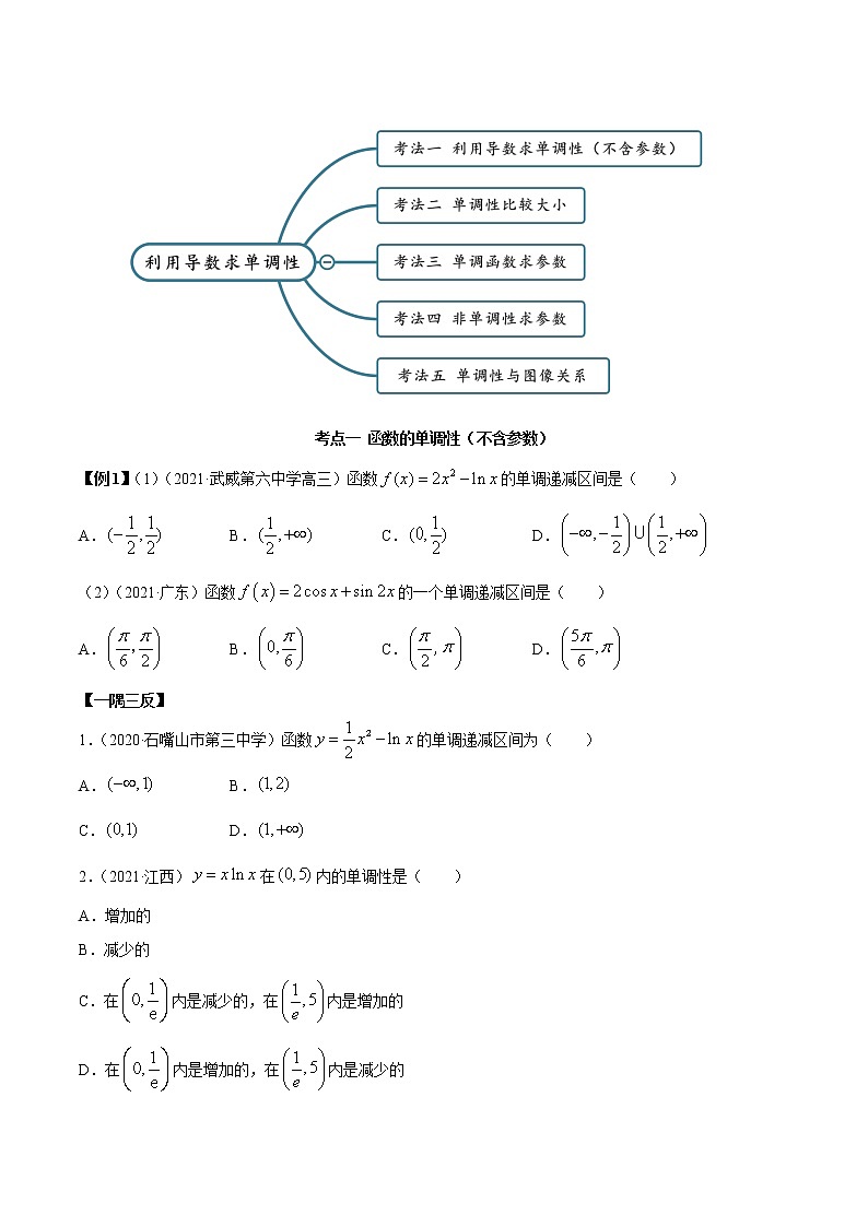 4.2 利用导数求单调性（精讲）（原卷版）第2页