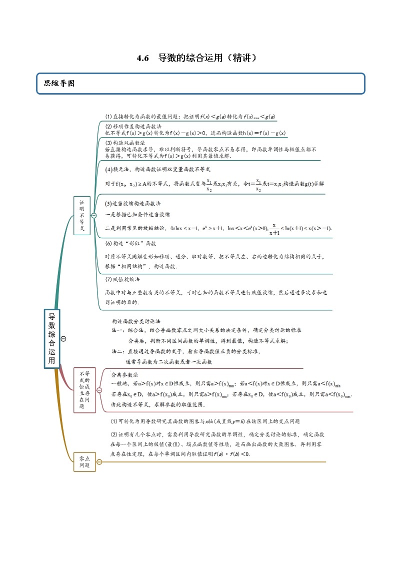4.6 导数的综合运用（精讲）（原卷版）第1页