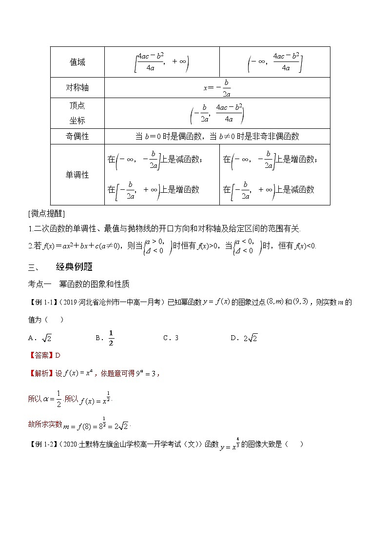 第07讲 幂函数与二次函数（解析版）学案第2页