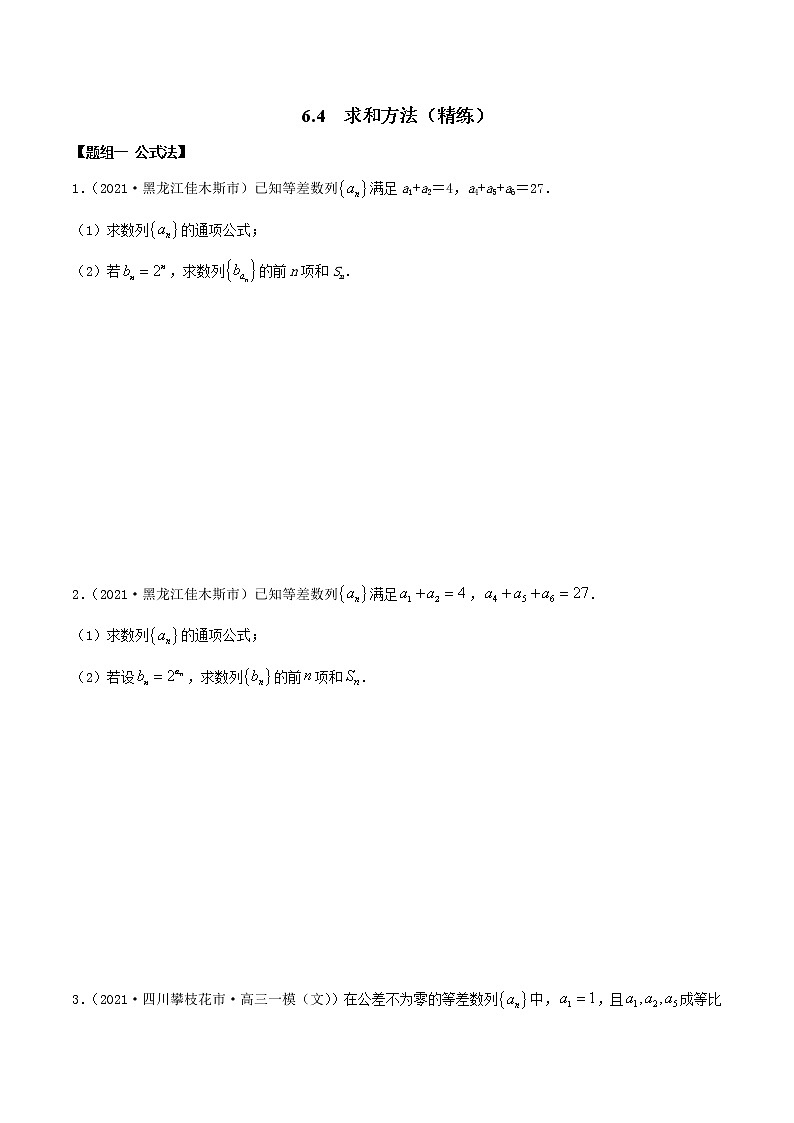6.4 求和方法（精练）（原卷版）第1页