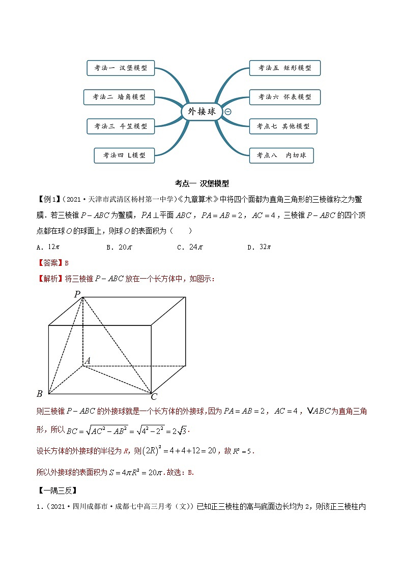 7.7 空间几何体的外接球（精讲+精练+原卷+解析）03