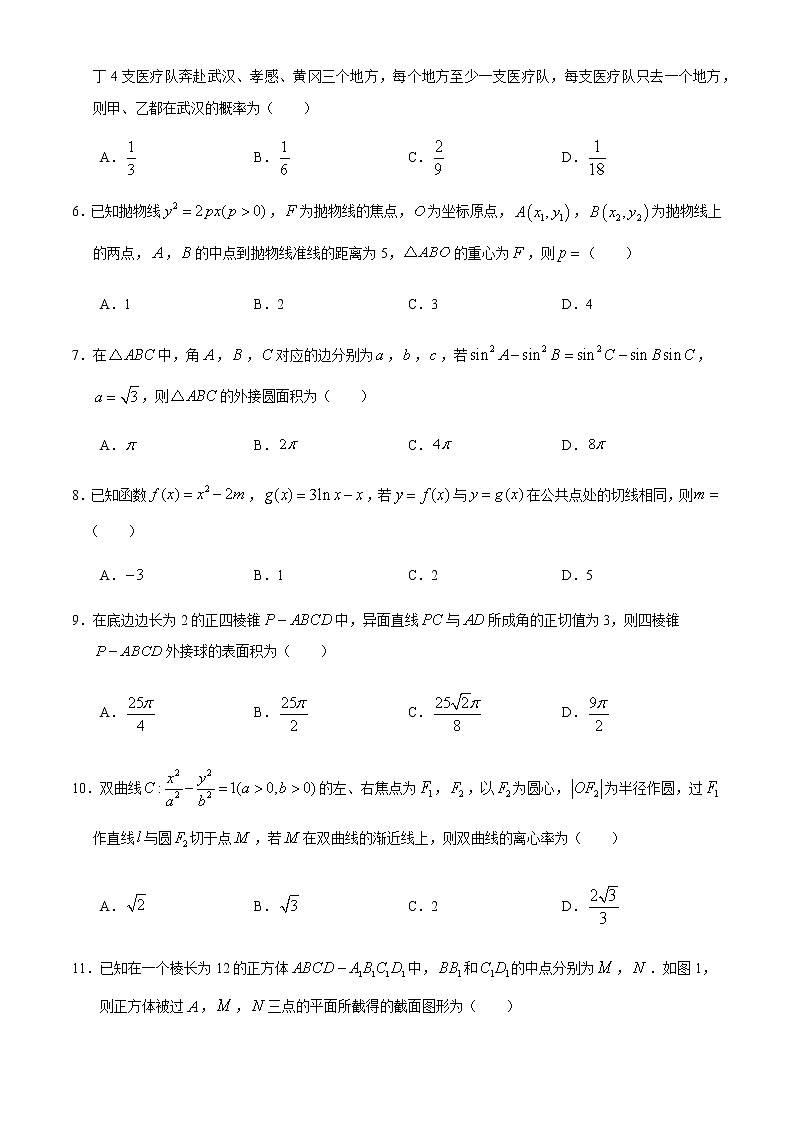 2020届重庆市巴蜀中学高三下学期适应性月考九理科数学试题第2页