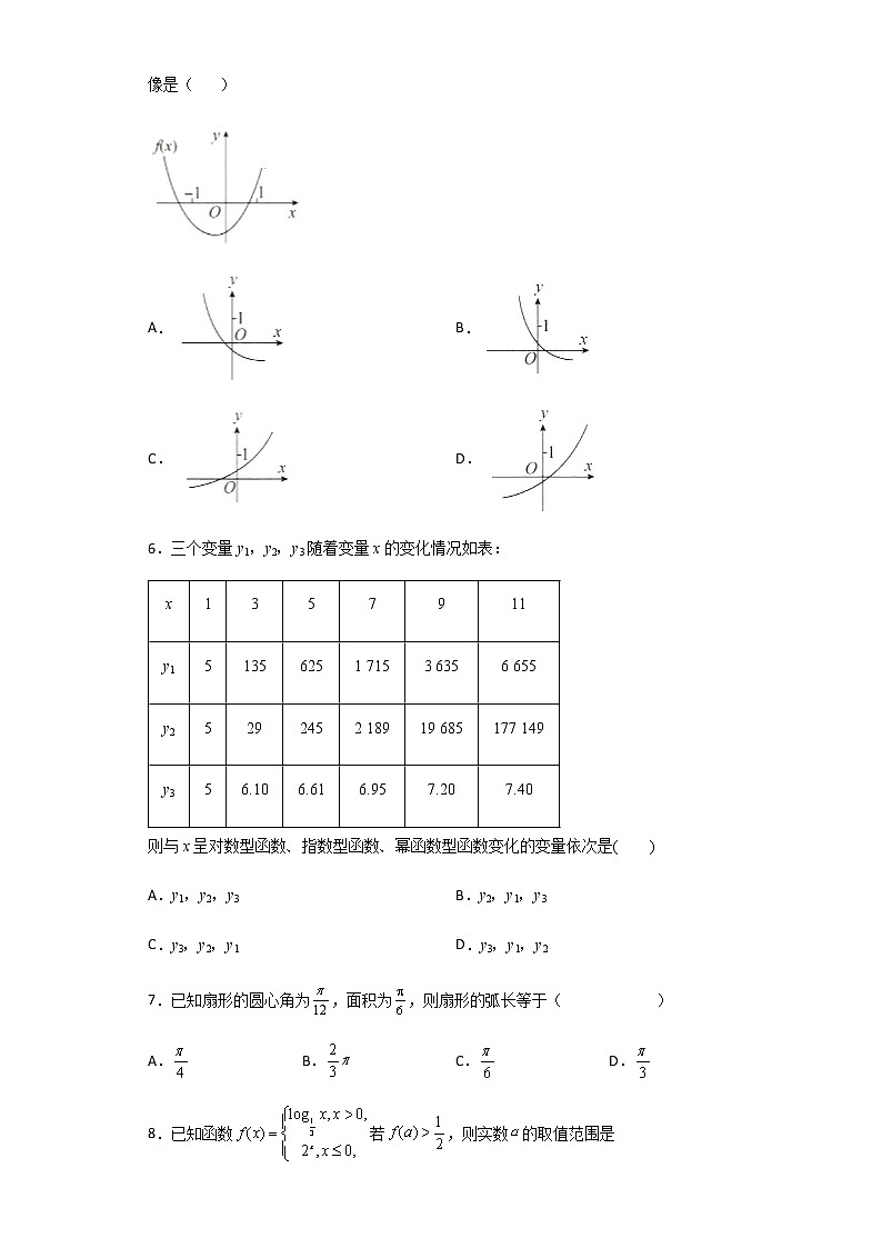2020-2021学年山西省太原市第五中学高一上学期12月阶段性检测数学试题含解析02