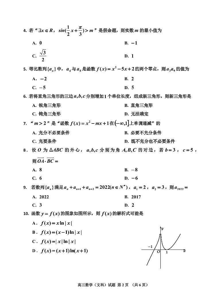 数学（文）第2页