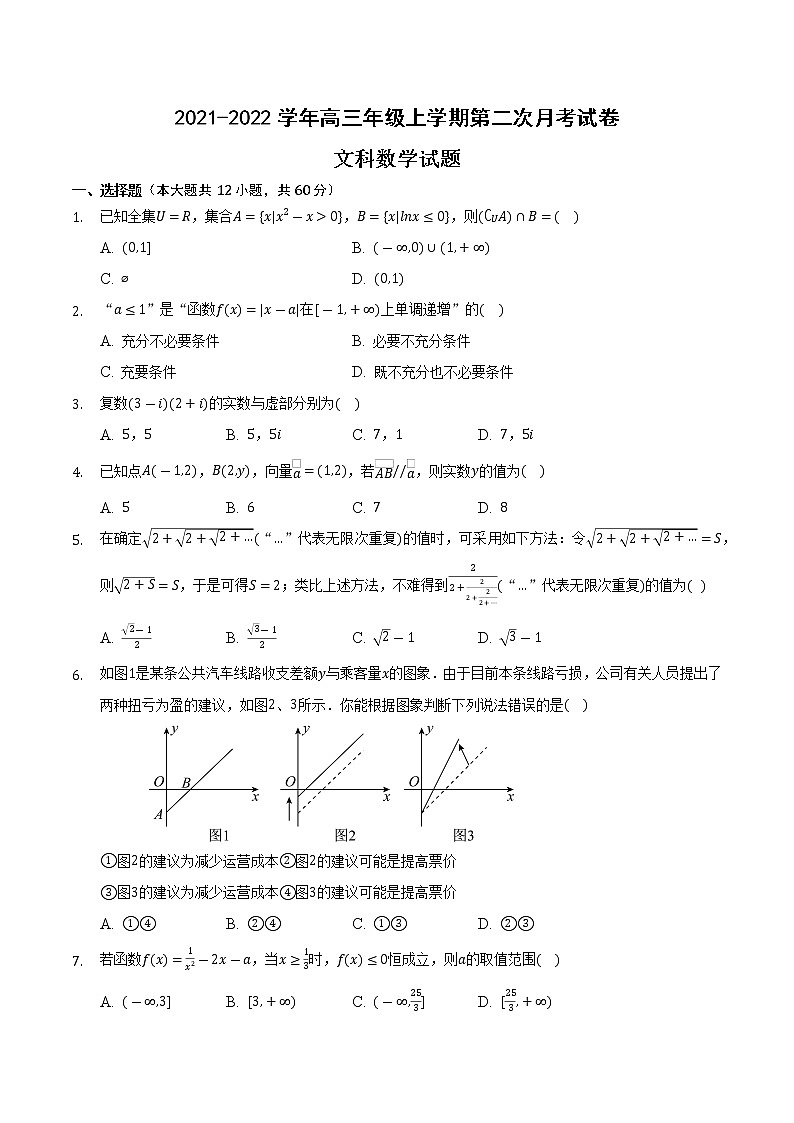安徽省滁州市定远县育才学校2021-2022学年高三上学期第二次月考数学（文）【试卷+答案】01