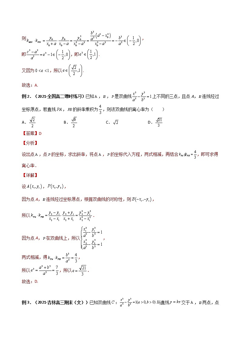 专题06 圆锥曲线的第三定义与斜率乘积是定值模型（学生版）-【高考总复习】2022高考数学满分突破之解析几何篇第3页