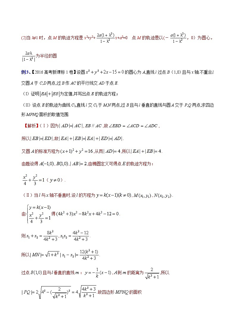 专题05 轨迹方程的求法（教师版）-【高考总复习】2022高考数学满分突破之解析几何篇03