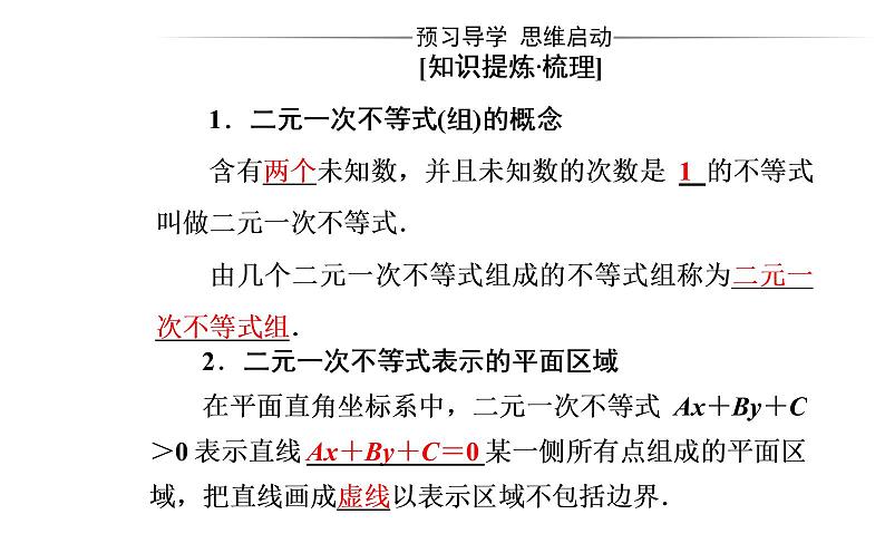 数学人教A版必修5课件3.3二元一次不等式（组）与简单的线性3.3.1 二元一次不等式（组）与平面区域03
