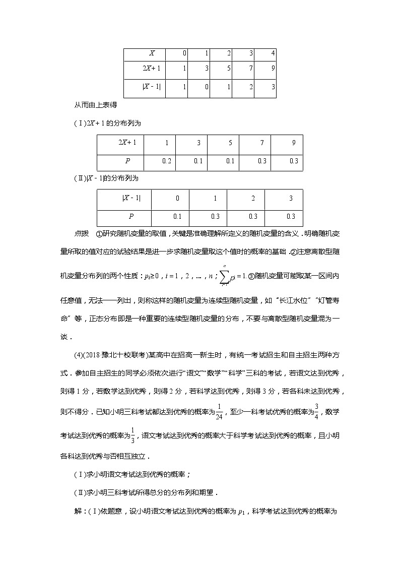 离散型随机变量及其分布列专题训练02