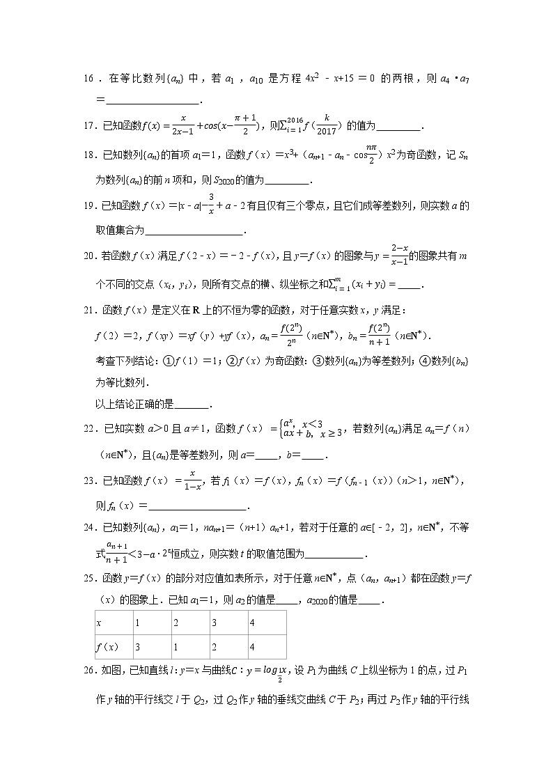 人教版2022届一轮复习打地基练习 数列与函数综合第3页