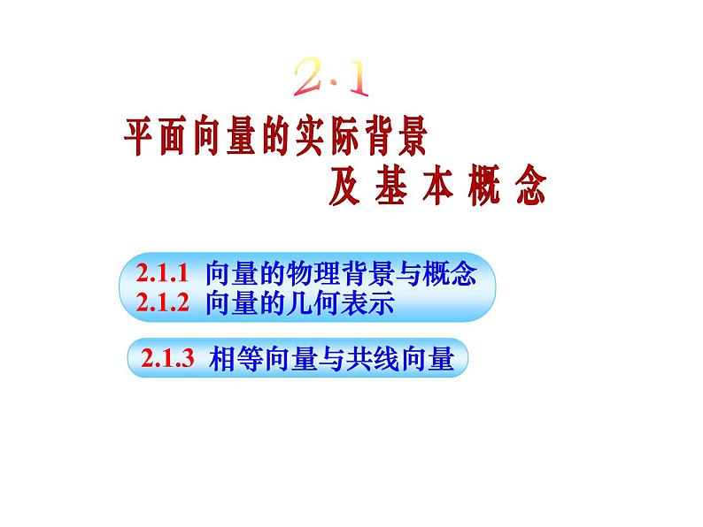 高一数学人教A版必修4第二章2.1  平面向量的实际背景及基本概念2课时课件（共40张PPT）03