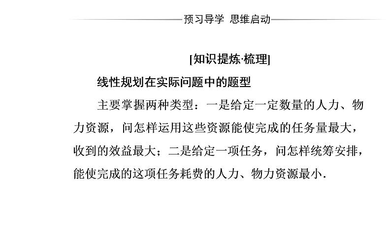 数学人教A版必修5课件3.3二元一次不等式（组）与简单的线性3.3.2第2课时 线性规划的实际应用第3页