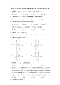 2020-2021学年山东省淄博市高一（上）期末数学试卷