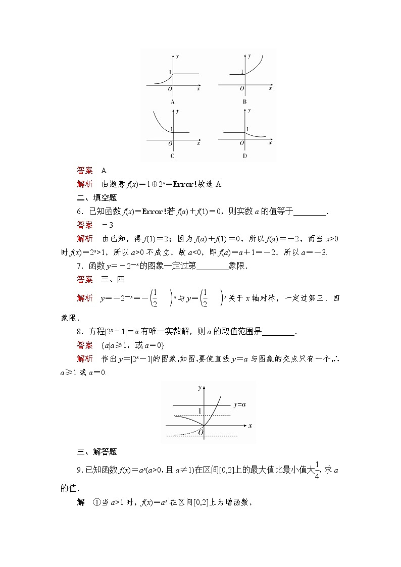 2020-2021学年高中数学人教A版（2019）必修第一册 4.2.1-4.2.2  第1课时 指数函数的概念及其图象和性质 作业2 练习02