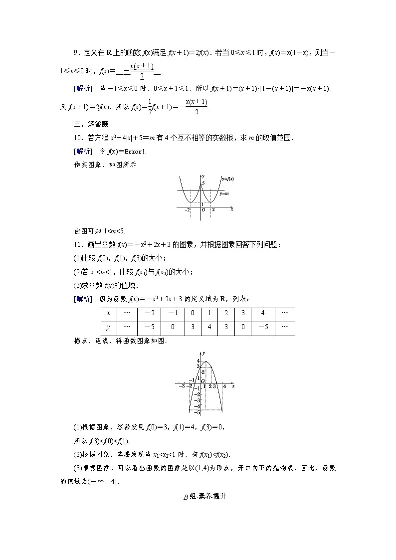 2020-2021学年高中数学人教A版（2019）必修第一册 3.1.2 第2课时 分段函数 作业 练习03