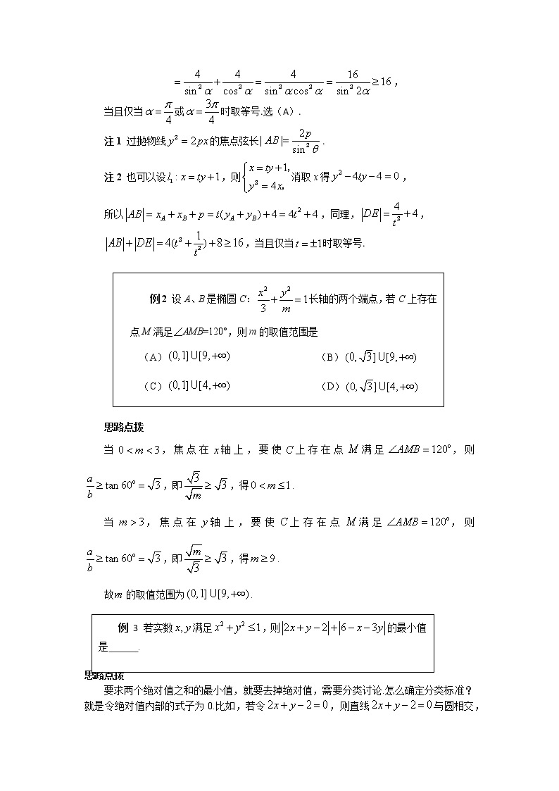 专题03 最值问题（精讲篇）-用思维导图突破圆锥曲线压轴题-解析版02