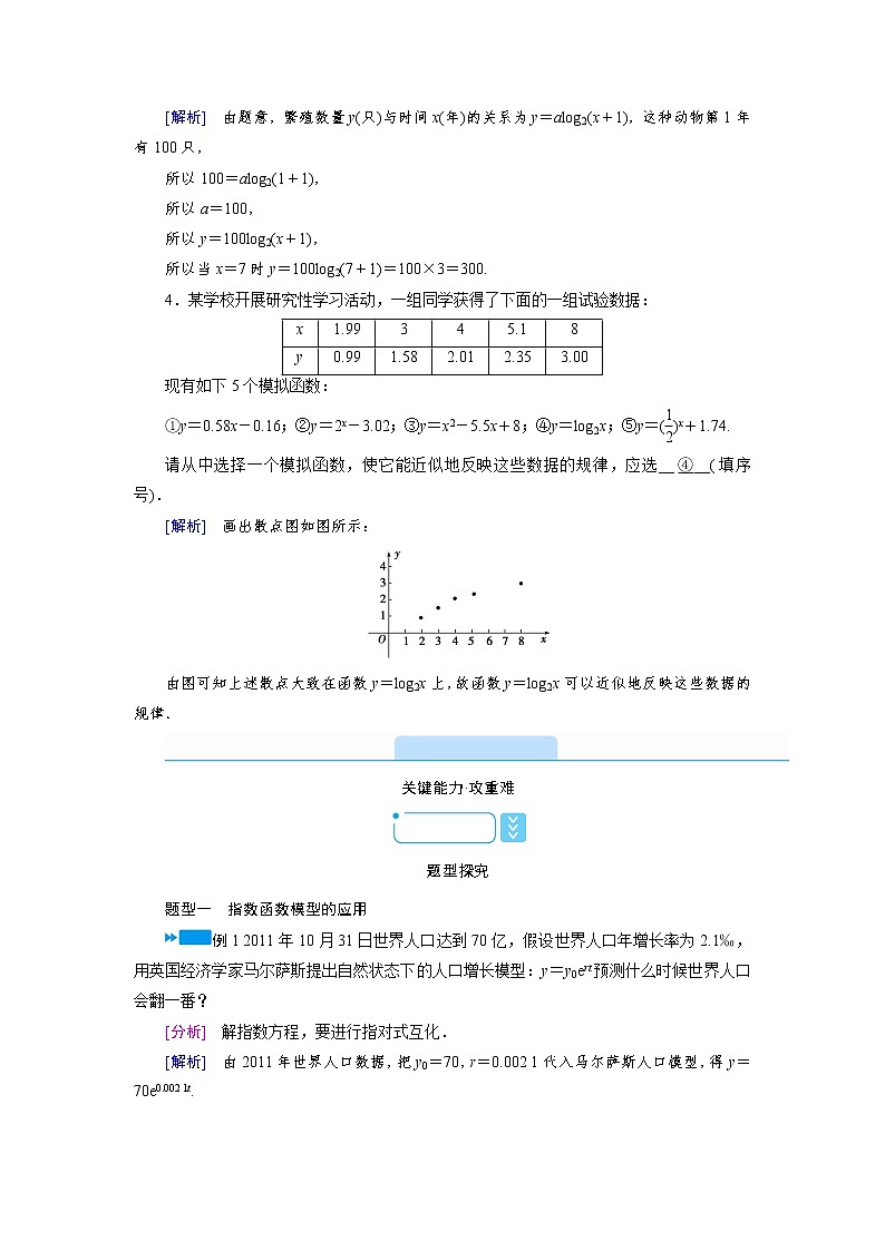 2020-2021学年高中数学人教A版（2019）必修第一册 4.5.3 函数模型的应用 学案03